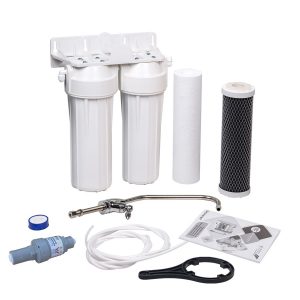 Twin Undersink Filter System including cartridges and installation components
